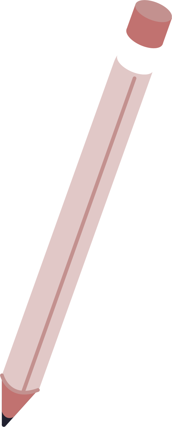 Vector illustration of a pencil with the tip pointing down.