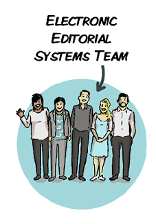 Electronic Editorial Systems Team cartoon