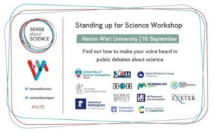 Standing up for Science workshop leaflet.