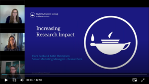 Screenshot from the Increasing research impact webinar recording.