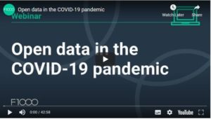 Screenshot of the webinar Open data in the COVID-19 pandemic