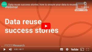 screenshot of data reuse success stories webinar recording - introduction slide