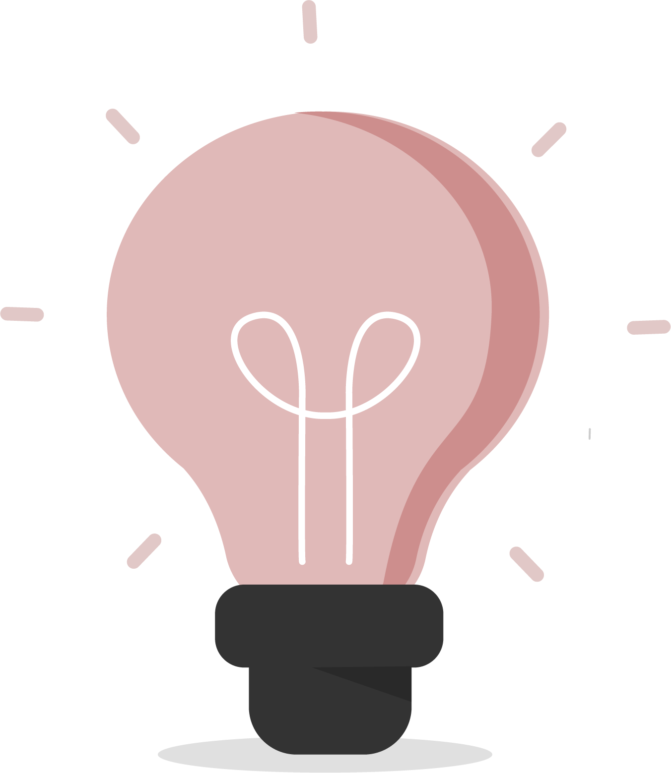 Vector illustration of a pink light bulb.