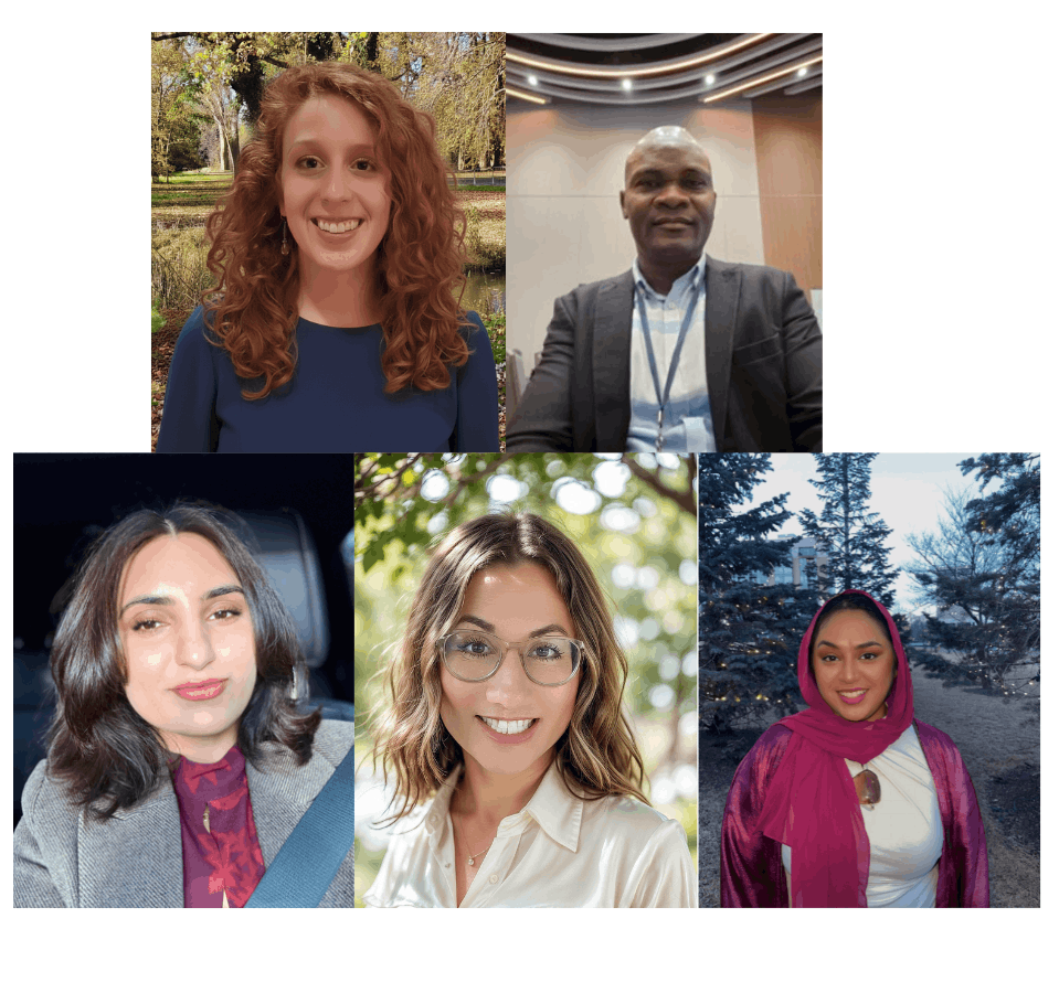 A collage of past ACJS attendees, clockwise from left to right: Maya Moritz (University of Pennsylvania), Ebenezer Omotosho (University of Wisconsin-Milwaukee), Alvi Ali (University of Nebraska at Omaha), Meghan Mitchell (University of North Dakota) and Sarbjeet Kaur (Mitchell College).